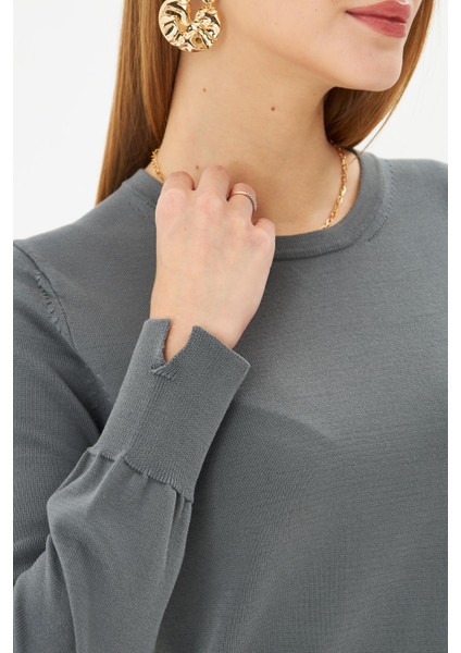 Kadın Bisiklet Yaka Kazak Old Money Kadın Kazak K2706 modelleri