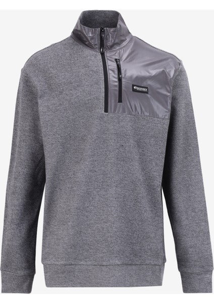 Gri Melanj Erkek Dik Yaka Relaxed Fit Sweatshirt D4WM-SWT3285