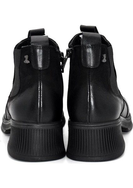 Kadın Hakiki Deri Kısa Topuk Fermuarlı Bilek Boy Bot 2452703K - Siyah - 36 fırsatları