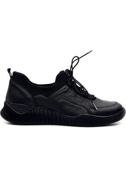 1953831k Kadın Deri Bağcıklı Ayakkabı - Siyah - 36