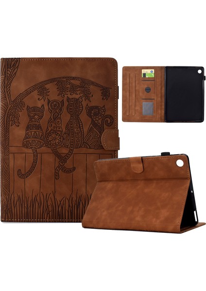 Samsung Galaxy Tab A9 Için Kabartmalı Pu Tablet Kılıfı (Yurt Dışından)