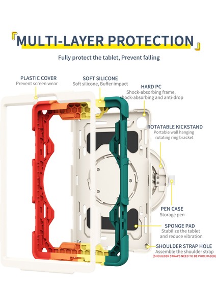 Samsung Galaxy Tab A7 Için Kontrast Renkli Tablet Kılıfı (Yurt Dışından)