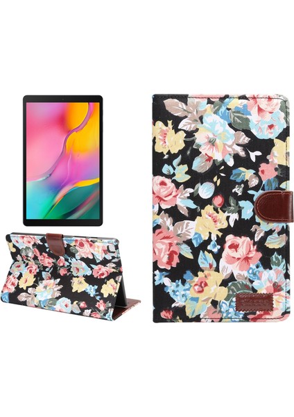 Samsung Tab A7 T220 / T225 Çiçek Desenli Tablet Kılıfı (Yurt Dışından)