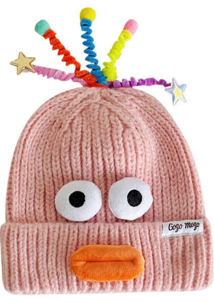 Superma Ebeveyn-Çocuk Bere Şapka Kadın Sevimli Çizgi Komik Gözler Dokunaçlar Sonbahar ve Kış Çocuk Sıcak Örgü Şapka Parlayacak (Yurt Dışından)