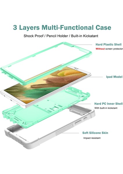 Samsung Galaxy Tab A7 Lite T225/T220 Için Silikon + Pc Tablet Kılıfı (Yurt Dışından)