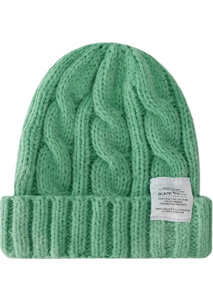 Superma Düz Renk Büküm Yün Şapka Kadın Sonbahar ve Kış Öğrenciler Sıcak Kulak Koruma Örgü Şapka Çift Vahşi Soğuk Şapka (Yurt Dışından)