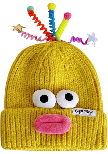 Superma Ebeveyn-Çocuk Bere Şapka Kadın Sevimli Çizgi Komik Gözler Dokunaçlar Sonbahar ve Kış Çocuk Sıcak Örgü Şapka Parlayacak (Yurt Dışından)