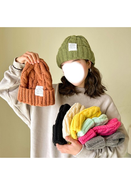 Superma Düz Renk Büküm Yün Şapka Kadın Sonbahar ve Kış Öğrenciler Sıcak Kulak Koruma Örgü Şapka Çift Vahşi Soğuk Şapka (Yurt Dışından) fiyatları