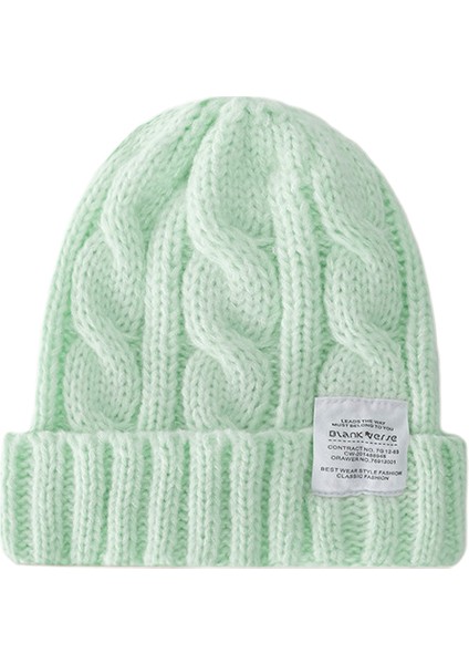 Superma Düz Renk Büküm Yün Şapka Kadın Sonbahar ve Kış Öğrenciler Sıcak Kulak Koruma Örgü Şapka Çift Vahşi Soğuk Şapka (Yurt Dışından)