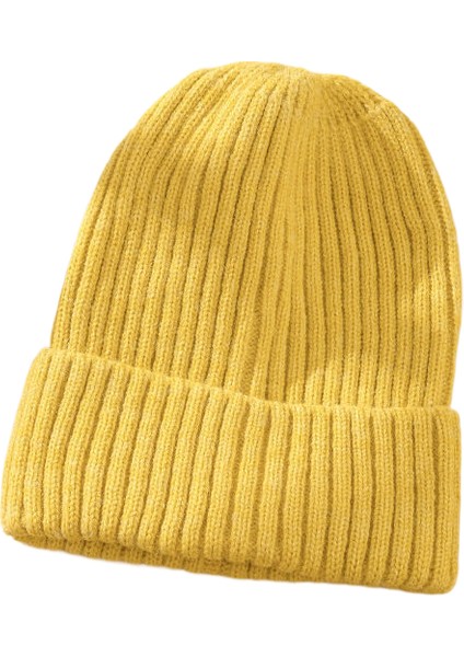 Superma Bere Kadın Sonbahar ve Kış Çok Yönlü Şeker Renk Örgü Şapka Kalınlaşmış Sıcak Kavun Cilt Şapka Açık Yetişkin Şapka (Yurt Dışından)