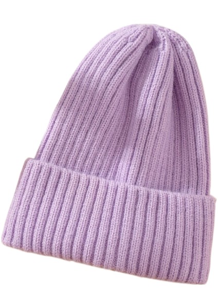 Superma Bere Kadın Sonbahar ve Kış Çok Yönlü Şeker Renk Örgü Şapka Kalınlaşmış Sıcak Kavun Cilt Şapka Açık Yetişkin Şapka (Yurt Dışından)