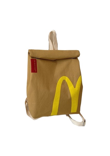 Superman Yeni Çanta Net Kırmızı Mcdonald's Büyük Kapasiteli Omuz Çantası Rahat Sırt Çantası Hamburger Kağıt Çanta Çanta Çanta Öğrenci Sınıf Çantası (Büyük Iki Omuzlu Model) (Yurt Dışından)