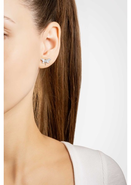 Rüzgarın Arkadaşı 18 Ayar Beyaz Altın Kaplama Gümüş Yusufçuk Küpe fiyatları