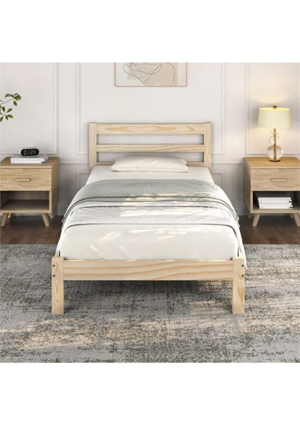Masif Ahşap Karyola 90 x 190 cm Doğal Ahşap Natural modelleri