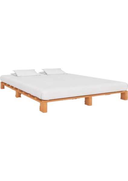 Ahşap Platform Karyola Ceviz Renk 120 x 200 cm