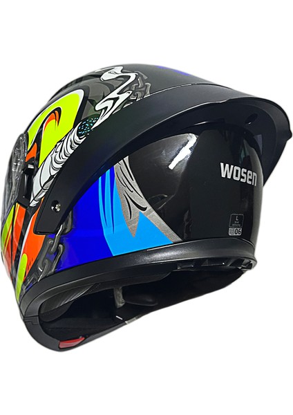 Çene Açılır Kask WS-202 B1 Siyah