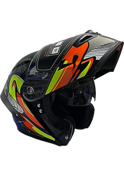 Çene Açılır Kask WS-202 B1 Siyah