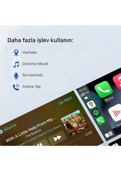 Yeni Tasarım Mini Kablosuz Carplay USB ve Type-C Uyumlu Araç Multimedya Adaptörü