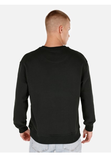 Normal Kesim Baskılı Yeşil Erkek Sweatshirt CL1070641