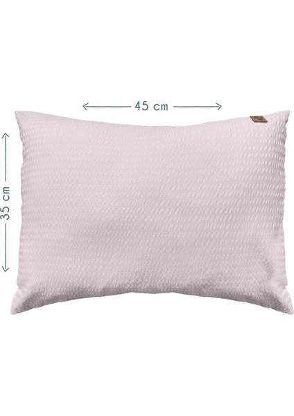 %100 Pamuk, Poplin Gofre Yastık Kılıfı - 35X45 cm