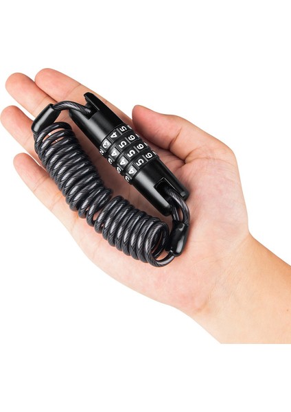 3.95MMX1600MM Stili Mini Taşınabilir Bisiklet Kilidi 4 Haneli Şifreli Bisiklet Kask Kod Kombinasyon Güvenlik Kablosu Kilidi Hırsızlığa Karşı Bisiklet Kilidi (Yurt Dışından)