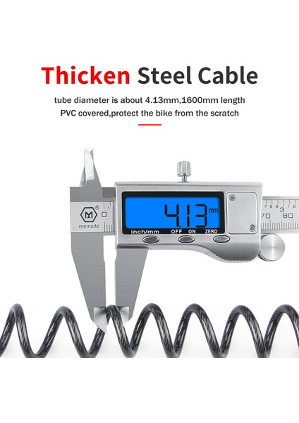 3.95MMX1600MM Stili Mini Taşınabilir Bisiklet Kilidi 4 Haneli Şifreli Bisiklet Kask Kod Kombinasyon Güvenlik Kablosu Kilidi Hırsızlığa Karşı Bisiklet Kilidi (Yurt Dışından) fırsatları