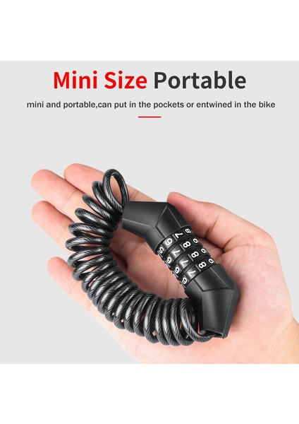 3.95MMX1600MM Stili Mini Taşınabilir Bisiklet Kilidi 4 Haneli Şifreli Bisiklet Kask Kod Kombinasyon Güvenlik Kablosu Kilidi Hırsızlığa Karşı Bisiklet Kilidi (Yurt Dışından) indirimleri