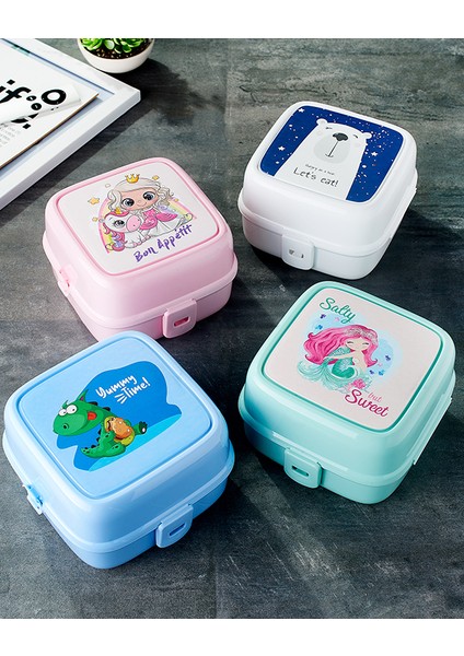 Porky Lol Desenli 4 Bölmeli Çatallı Beslenme Kabı - Diyet Kabı fiyatları