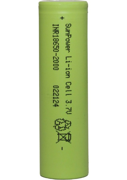 Li-Ion 18650 3.7V 2000 Mah Şarjlı Pil