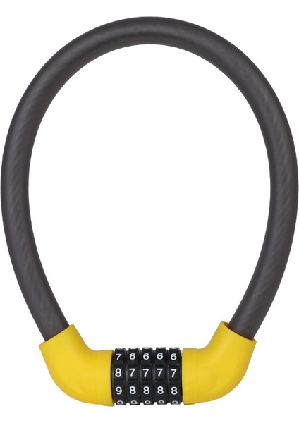 Sarı 17,2X570MM Stili Evrensel 5 Haneli Kodlu Mtb Bisiklet Güvenlik Kombinasyon Kilidi Motosiklet Scooter Hırsızlık Önleyici Çelik Bisiklet Tel Güvenlik Kilidi (Yurt Dışından)