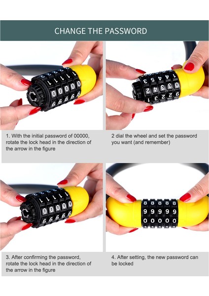 Sarı 17,2X570MM Stili Evrensel 5 Haneli Kodlu Mtb Bisiklet Güvenlik Kombinasyon Kilidi Motosiklet Scooter Hırsızlık Önleyici Çelik Bisiklet Tel Güvenlik Kilidi (Yurt Dışından) modelleri