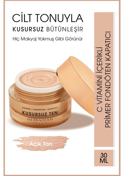 Kusursuz Ten Primer - Fondöten - Kapatıcı Açık Ton