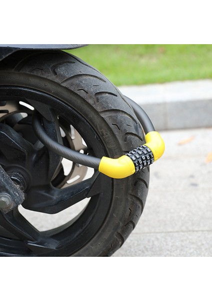 Sarı 17,2X570MM Stili Bisiklet Kilidi Dağ Bisikleti 5 Haneli Şifreli Kilit Hırsızlık Önleyici Taşınabilir Güvenlik Çelik Zincir Motosiklet Şifreli Kilit Evrensel (Yurt Dışından) modelleri