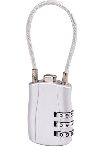 Gümüş Tarzı Scooter Motosiklet Bisiklet Kilidi Kablo 3 Haneli Şifreli Kilit Zinciri (Yurt Dışından)