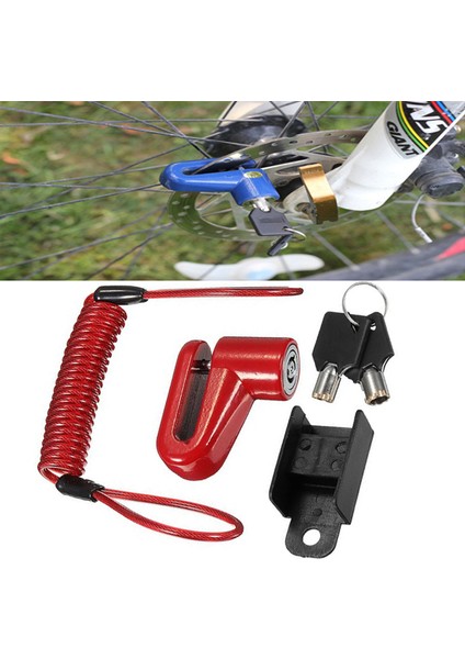 Kırmızı Stil Disk Frenler Tekerlek Hırsızlık Önleyici Bisiklet Kilit Taşınabilir Çelik Tel Kablo Bobin Bisiklet Güvenlik Kilidi Ile 2 Anahtarlı (Yurt Dışından) fiyatları