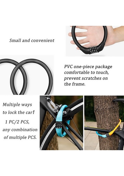 Pembe Esnek Stil 1 Adet Taşınabilir Bisiklet Şifreli Kilit Dağ Yol Bisikleti Teker Kilidi Esnek Hırsızlık Önleyici Çelik Tel Zincir Şifre Sabit Kod Kilit (Yurt Dışından) indirimleri