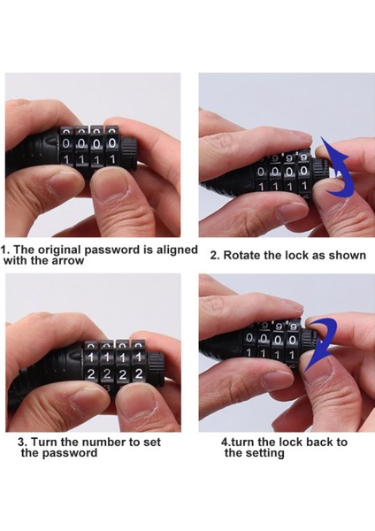 Siyah Stil Koruyucu Bisiklet Kilidi Hırsızlık Önleyici Dijital Kombinasyon Şifreli Bisiklet Kilit Güvenlik Bisiklet Bisiklet Kablo Zincir Kilidi Kompakt Boyut (Yurt Dışından) modelleri