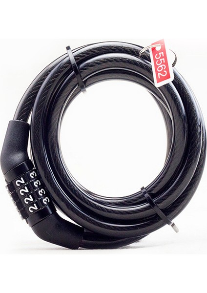 Siyah Stil 4 Haneli Şifreli Bisiklet Kilit Kablosu Güvenlik Kodlu Çelik Tel Bisiklet Kilidi Anti-Hırsızlık (Yurt Dışından)