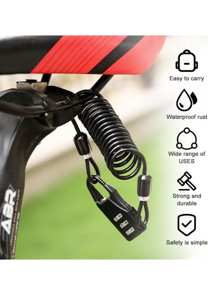 1 Adet Tarzı Bisiklet Kilidi Dağ Bisikleti Tel Kilidi Güvenlik Kilidi Motosiklet Elektrikli Araba Taşınabilir Kask Kablo Kilidi Bisiklet Aksesuarları Yeni (Yurt Dışından) indirimleri