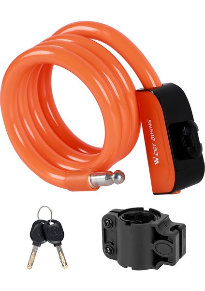 1.2m Turuncu Stil Bisiklet Kilidi Şifre Anahtar Zinciri Kilidi Motosiklet Mtb Yol Bisikleti Aksesuarları Güvenlik Hırsızlık Karşıtı Taşınabilir Kilidi Bisiklet (Yurt Dışından)