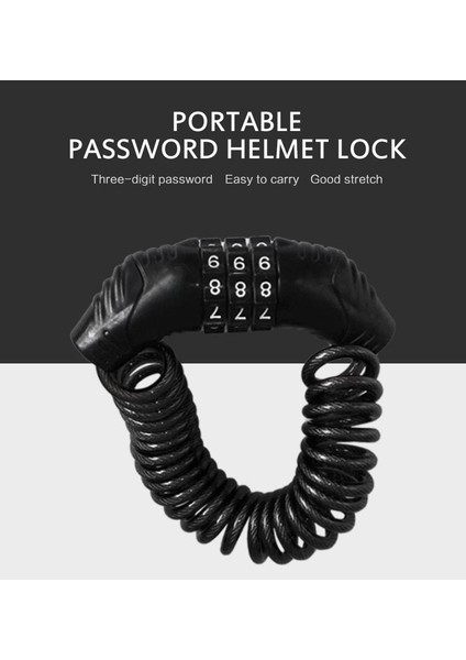 Açık Yeşil Tarzı Bisiklet Hırsızlık Kilidi 3 Haneli Şifre Bisiklet Aksesuarı Anahtarlık Kask Kablo Kilidi Kalın Çelik Kablo Güçlü Kombinasyon (Yurt Dışından) fırsatları