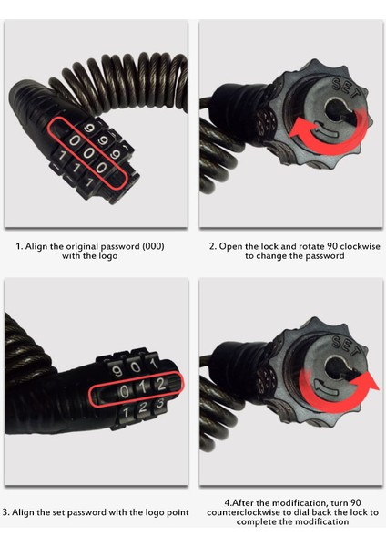 Açık Yeşil Tarzı Bisiklet Hırsızlık Kilidi 3 Haneli Şifre Bisiklet Aksesuarı Anahtarlık Kask Kablo Kilidi Kalın Çelik Kablo Güçlü Kombinasyon (Yurt Dışından) indirimleri
