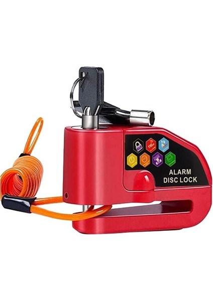 Kırmızı Stil Bisiklet Alarm Kilidi 110DB Ses Hırsız Koruma Motor Bisikleti Motosiklet Tekerlek Disk Fren Alarm Kilidi Güvenlik Bisiklet Aksesuarları (Yurt Dışından)