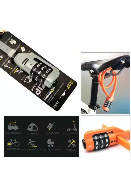 Siyah Stil 2021 Yeni Ulac Bisiklet Kilidi Raf Şifre Kask Kilidi Moda Trendi Hafif Cep Boyutu Plastik Çelik Bisiklet Güvenlik Kilidi (Yurt Dışından) fırsatları