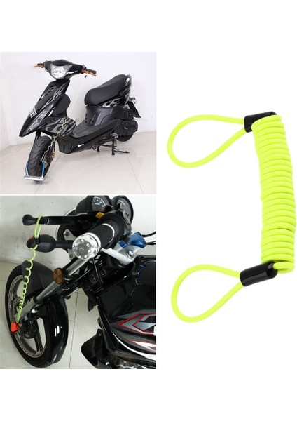 120 cm Yeşil Güvenlik Hırsız Motor Bisikleti Tekerlek Disk Fren Alarm Kilidi & Çanta ve Hatırlatıcı Yaylı Kablo (Yurt Dışından)