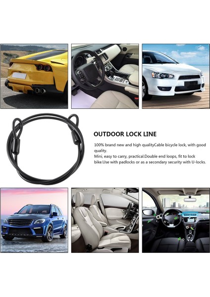 Beyaz Stil Açık Hava Spor Bisiklet Kilidi Için Çelik Tel Halat 100CM Bisiklet Motosiklet Scooter Koruma Güvenlik Bagaj Güvenliği (Yurt Dışından) modelleri