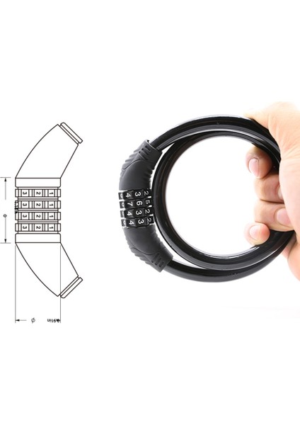 Siyah Stil Bisiklet Şifreli Kilit Hırsızlık Koruma Kombinasyon Kodlu Bisiklet Kilit Çelik Kablo Zincir Güvenlik Emniyet Kilidi Bisiklet Aksesuarları (Yurt Dışından) fırsatları