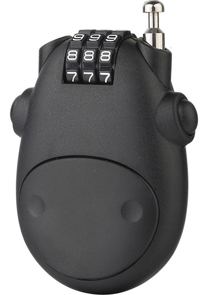 Siyah Stil Bisiklet Kask Kilidi Teleskopik Tel Halat Çelik Kablo Şifreli Valiz Bisiklet Kaskı Yüksek Hassasiyetli Şifreli Kilit (Yurt Dışından)