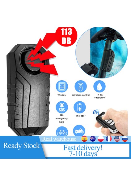 Siyah Stil Su Geçirmez Bisiklet Kilidi Hırsızlık Alarmı Kablosuz Uzaktan Kumandalı Motosiklet Bisiklet Güvenlik Alarmı 113DB Elektrikli Araç Alarm Sensörü (Yurt Dışından) fırsatları