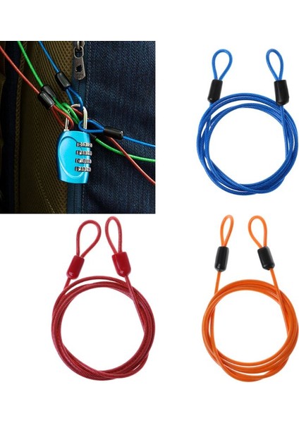 Kırmızı Stil Bisiklet Kilidi Çelik Tel Kablo 1m Güvenlik Döngüsü Bisiklet Koruyucu Hırsızlık Karşıtı (Yurt Dışından) modelleri